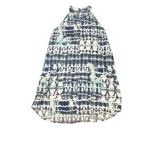Nicole Miller Tank Dress 100% Linen Abstract Tie‎ Dye Batik Print Size M